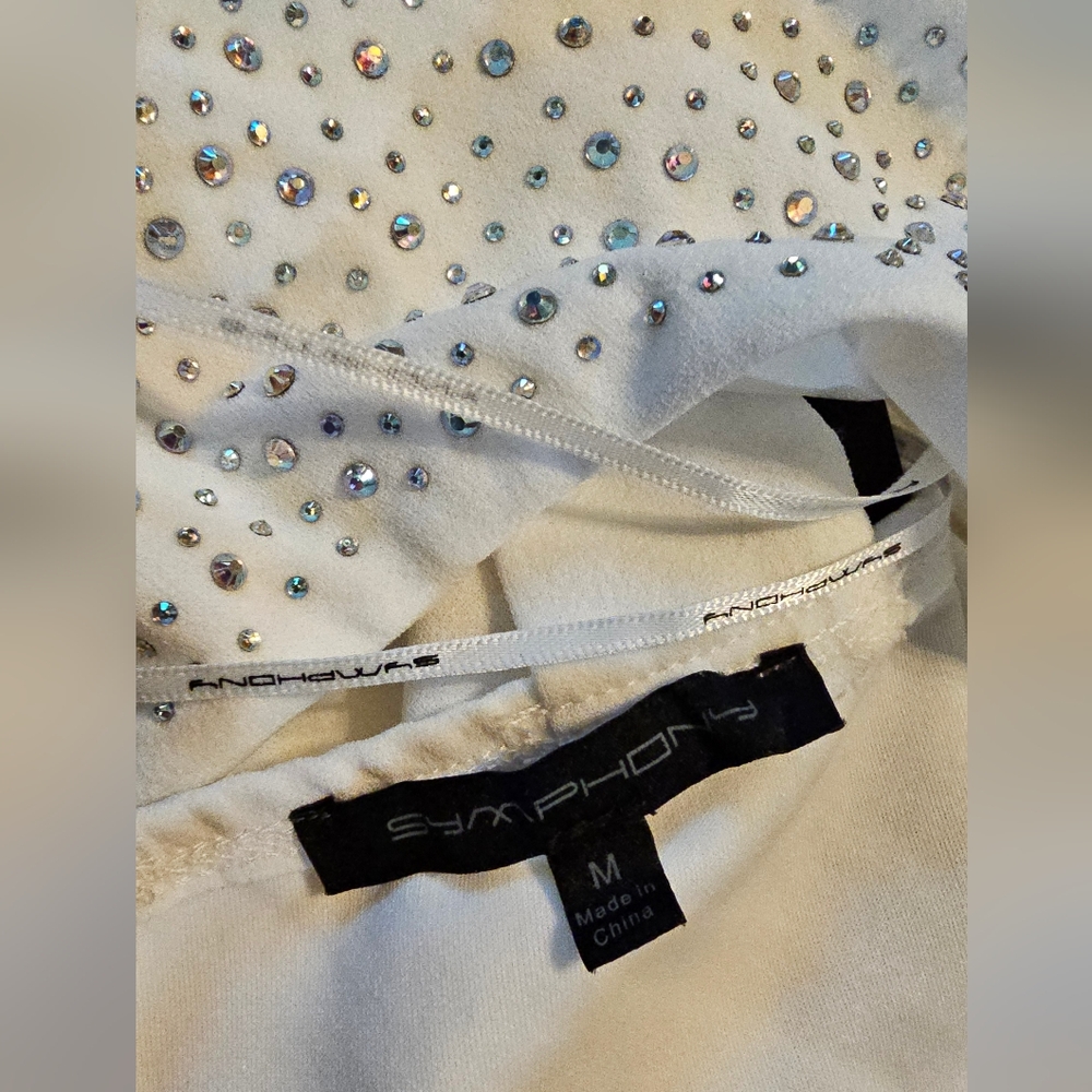 Beautiful Rhinestone Cutout White Jumpsuit NWT - Picture 12 of 15